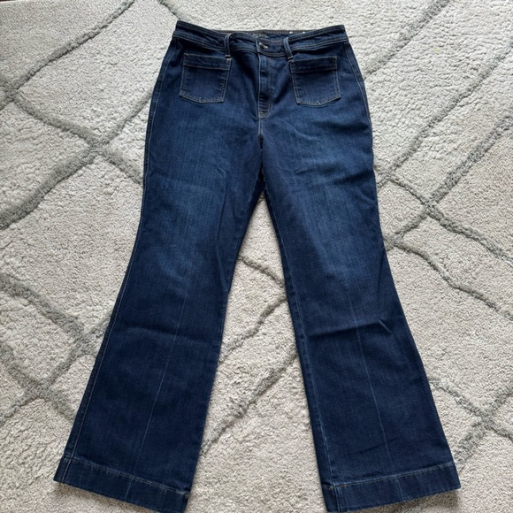 Talbots Flare jeans Mid Rise Stretch Dark Wash Denim 14 - Picture 8 of 8